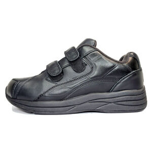 Drew Black Leather Shoes Motion V Women's Size 9W Hook & Loop Closure Orthopedic